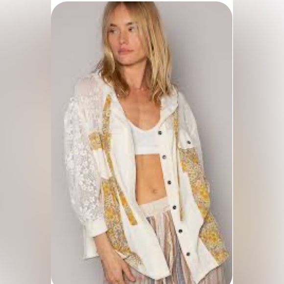 POL Floral Material & Lace Hooded Jacket Sz Medium NWT - Picture 14 of 16